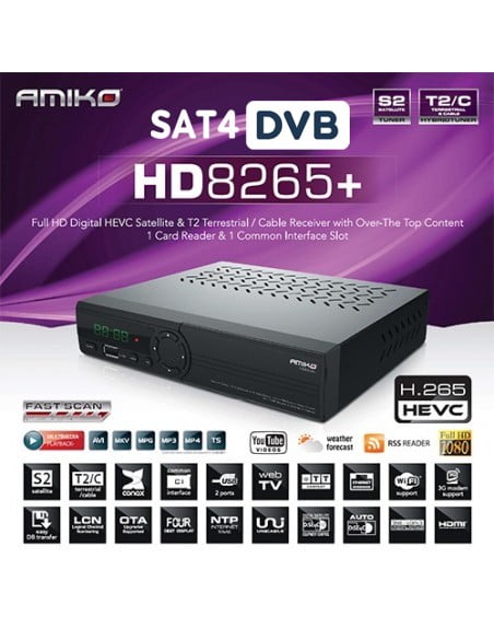 amiko 8265 combo dvb s s2 t2 c hevc